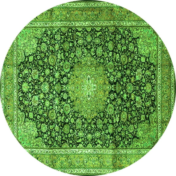 Ahgly Company Indoor Round Persian Green Traditional Area Rugs, 7' Round
