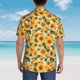 thumbnail image 4 of Balery Green Leaf Sunflower Camisas hawaianas de manga corta para hombre, camisas playeras de corte holgado, camisas de vacaciones con botones,Small, 4 of 7