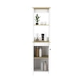 thumbnail image 3 of Practical Storage Linen Cabinet With Two Open Shelves And Single Door Oak/white Four Stable Legs, 3 of 7