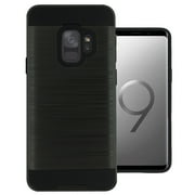 Samsung Galaxy S9 Shockproof Slim Fit Hybrid Dual Layer Protection Case with Brush Finish Back Cover