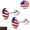 Red, variant on Stainless Steel Silver-Tone USA American Flag Patriotic Stud Earrings