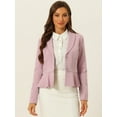 thumbnail image 4 of DARING DIVA Women's Vintage Shawl Collar Ruffle Hem Short Blazer M Pink, 4 of 6