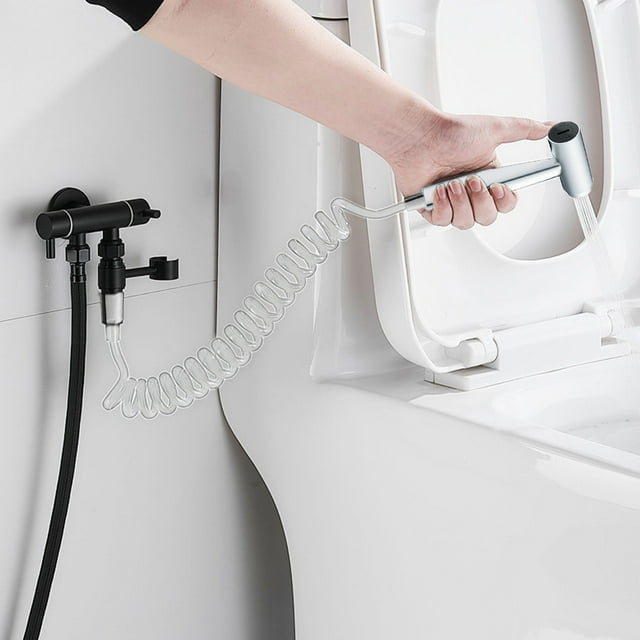 Fiudx Rociador de Bidé Portátil, Manguera de 1,5 M, Fabricado En Aleación de Aluminio/Abs Plateado, Multifuncional para Higiene y Limpieza, Ideal para Higiene Femenina, Cuidado Del Bebé y Artículos E