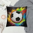 thumbnail image 2 of JRXY Pack of  Decorative Pillow Covers,  for Sofa Farmhouse Home Decor, Splash Ink Art Sport Football Soccer Ball White, 2 of 5