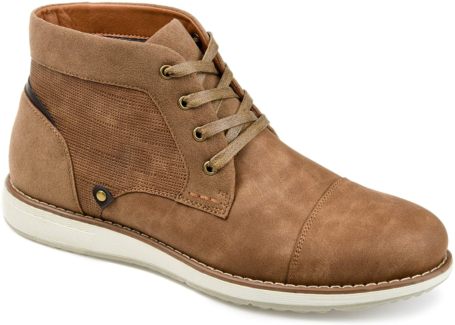 Boxfresh Symmons SH Brown White Mens Leather Mid Trainers Boots 