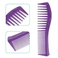 thumbnail image 4 of Unique Bargains 2 Pcs Anti Static Hair Comb Wide Tooth for Thick Curly Hair Hair Care Detangling Comb Purple, 4 of 7