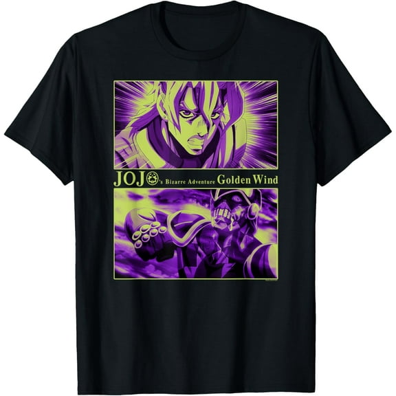 JoJo's Bizarre Adventure Golden Wind Fugo & Purple Haze T-Shirt Short Sleeve Crew Neck Soft Fitted Tees T-Shirt