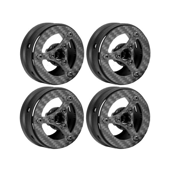 4pcs Carbon Fiber 1.9inch Beadlock Wheel Rim Hub For 1/10 Rc Crawler Car Axial Scx10 Trx4 D90 Vs4-1