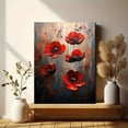 thumbnail image 6 of Red Boho Botanical Flower Ready to Hang Canvas Modern Living Room Home Wall Decor Print, 6 of 8