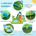 thumbnail image 5 of Topbuy Inflatable Water Slide 9-in-1 Blow-up Water Park for Kids with Splash Pool Climbing Wall Water Guns Basketball Toss with 680W Blower, 5 of 10