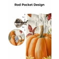 thumbnail image 5 of Fall Orange Green Pumpkin Valances for Windows Sunflower Maple Leaf Linen Kitchen Valance Curtain Rod Pocket Small Curtains for Cafe Bathroom Laundry Basement 60" x 18", 5 of 8