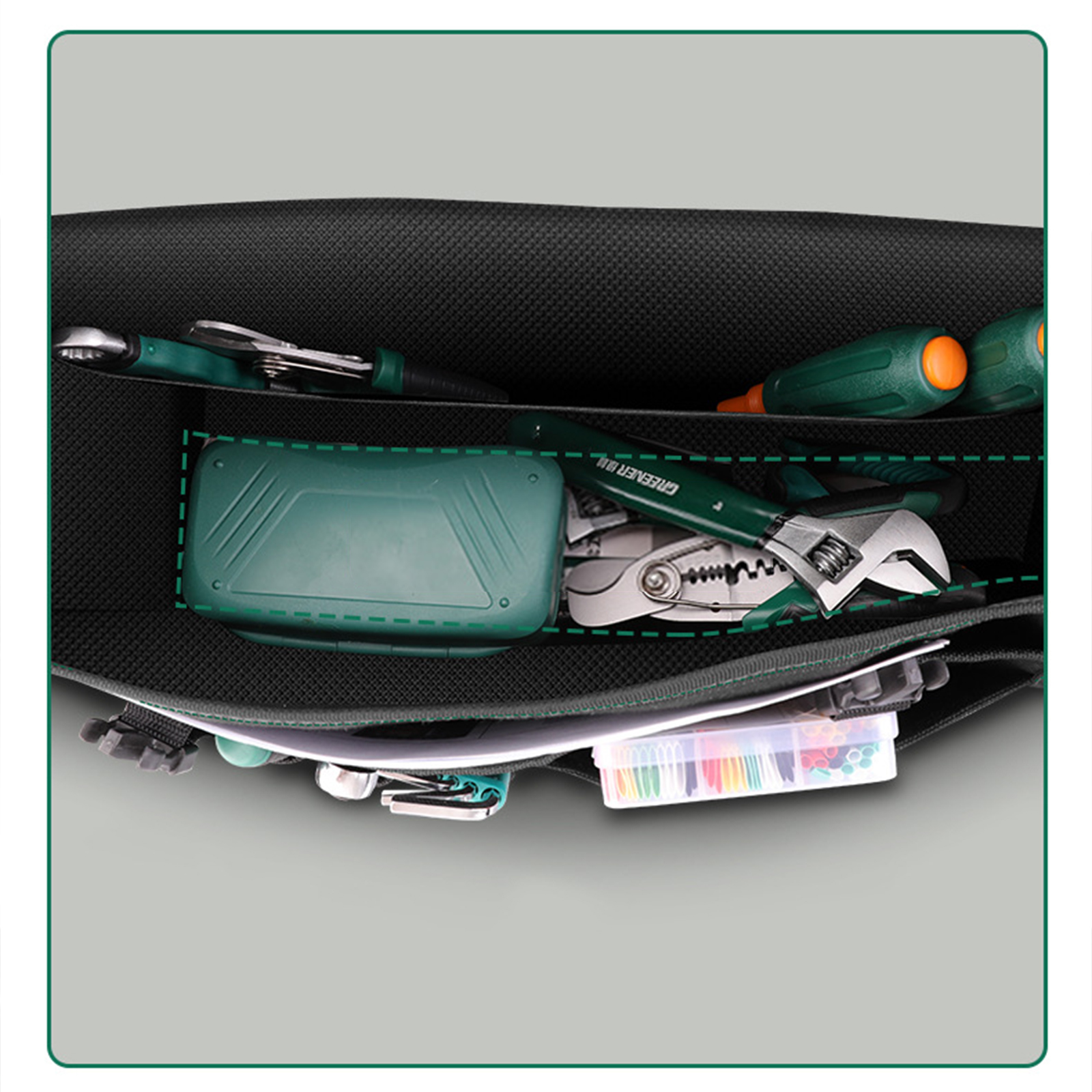 UNTERING Great Canvas Tool Bag with Shoulder Strap Large Capacity and Organized Storage Carry Case for Hand/Power Tools