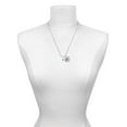 thumbnail image 3 of Delight Jewelry March - Hot Blue Crystal Bicone Silvertone Script Initial Disc - N - Charm Necklace, 20"+3", 3 of 4
