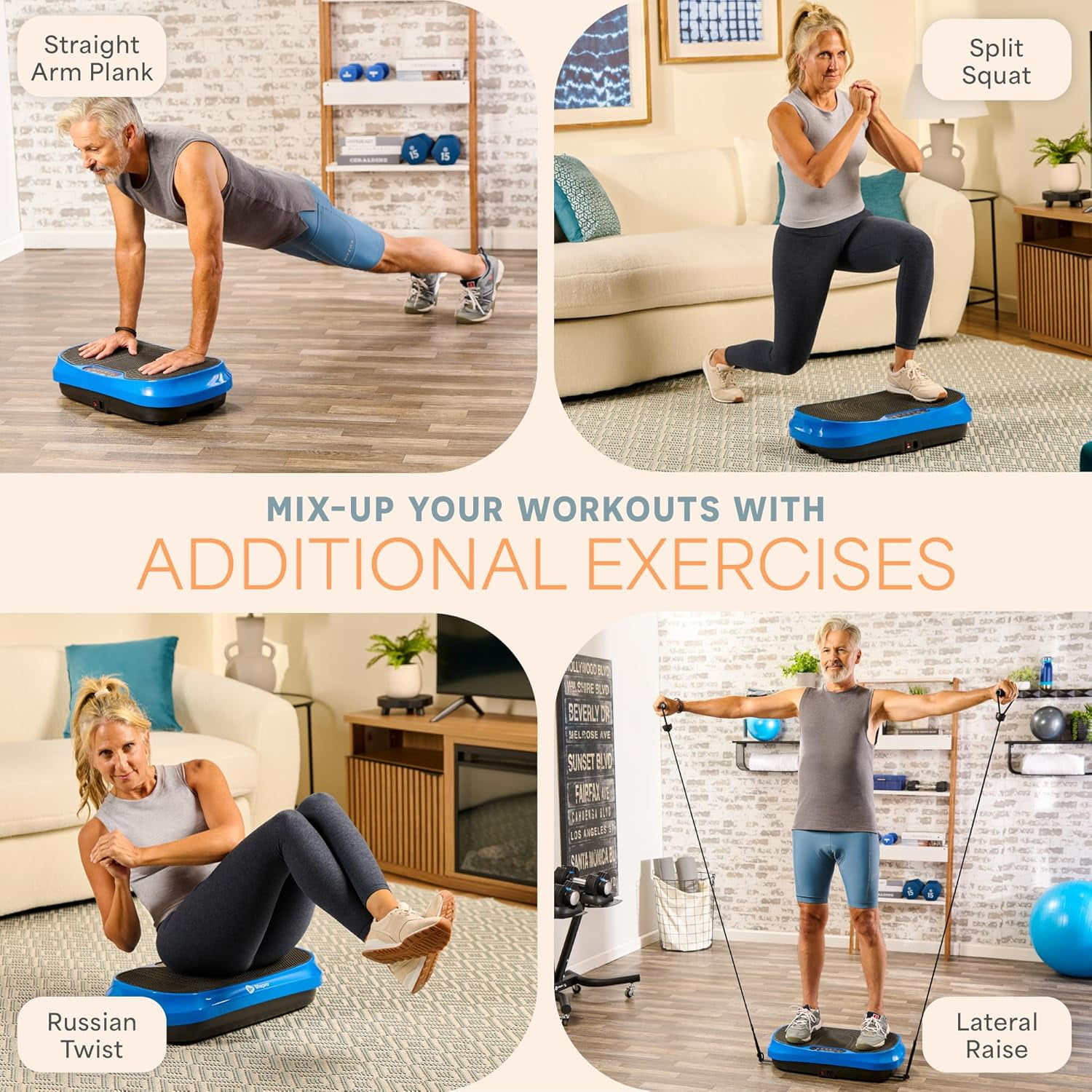 Lifepro Waver Mini Vibration Plate Exercise Machine  Whole Body Vibrating  Plate Machine for Lymphatic Drainage, Muscle Toning & Recovery with  Resistance Bands & Remote - Blue - Walmart Business Supplies
