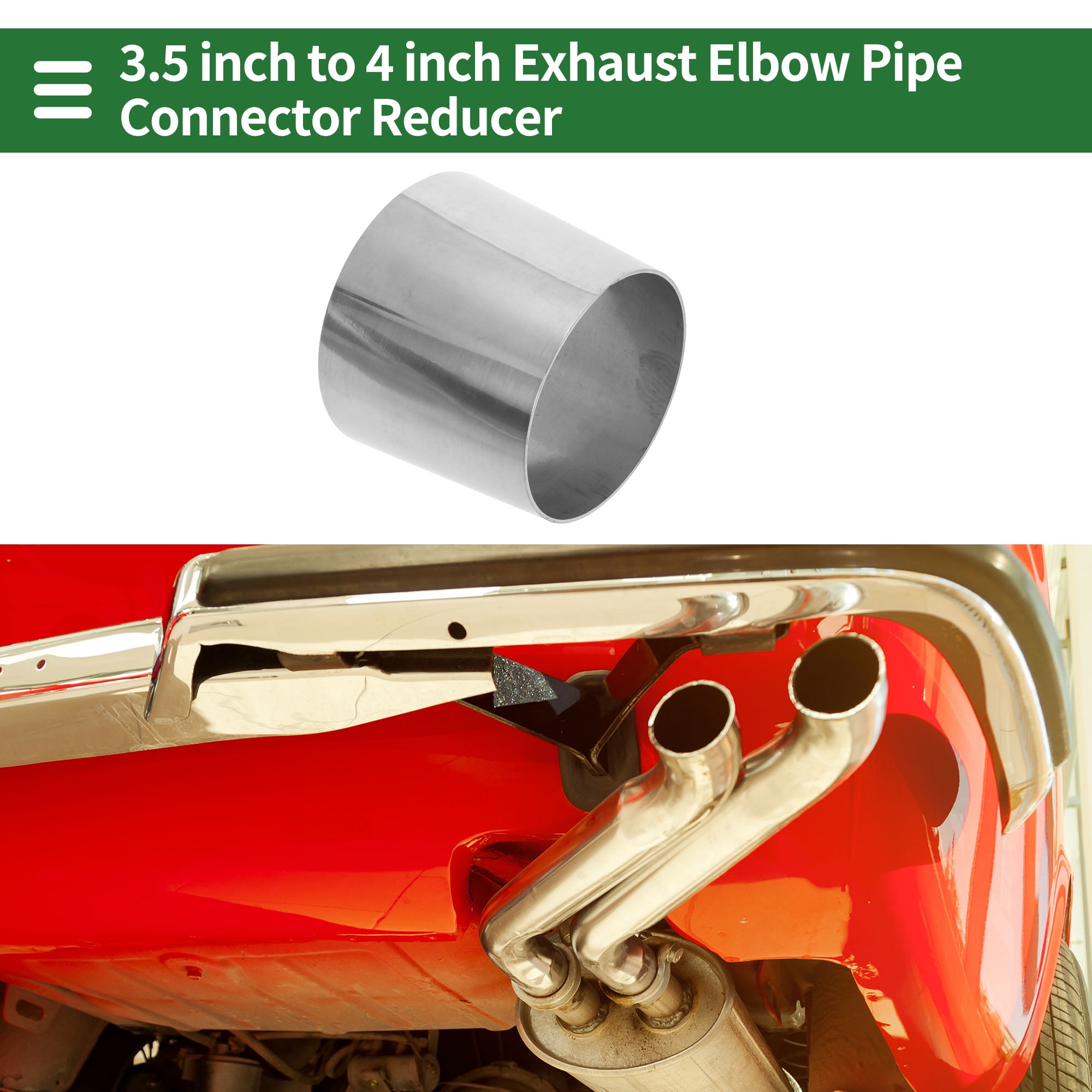 Unique Bargains Silver Mandrel Exhaust Bend Elbow Concentric Reducer 3.5" OD to 4" OD