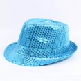 thumbnail image 2 of ZACPNCV Men and Women Unisex British Style Solid Color Fedora Hat Sun Hat Hats Men Father's Day Gifts Sky Blue Free Size, 2 of 6