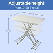 Lavish Home Folding Table - Lightweight Portable Folding Desk - Small Plastic Table for TV Tray, Playing Cards, and Craft Room, White