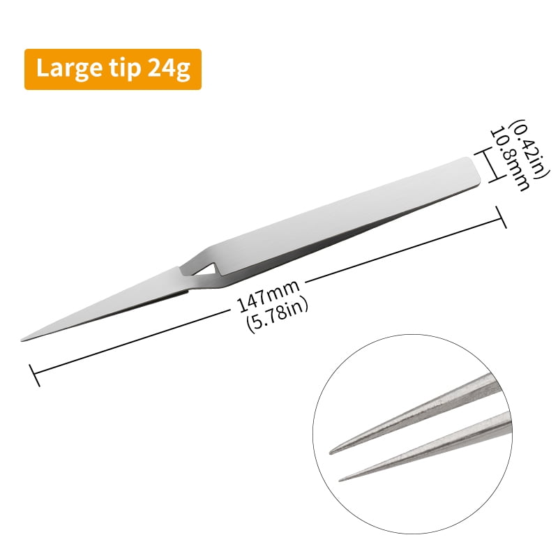 1PC Tweezers Stainless Steel  Non-slip Cross Lock Reverse Action Tweezer Save Effort Maintenance Tools