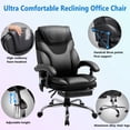 Bowthy Kneading Massage Executive Office Chair With Heating, Reclining 90-135°, Footrest - High Back Leather Desk Chair