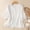 White, variant on Womens Linen Tops Regular Fit Lace Womens Clothes 3/4 Sleeve Button Down Work Blouses for Women M-2XL