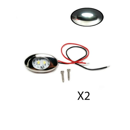 - Pactrade Marine 2PCS Boat RV Car Truck White LED Accent Light 12V S.S.Trim Ring