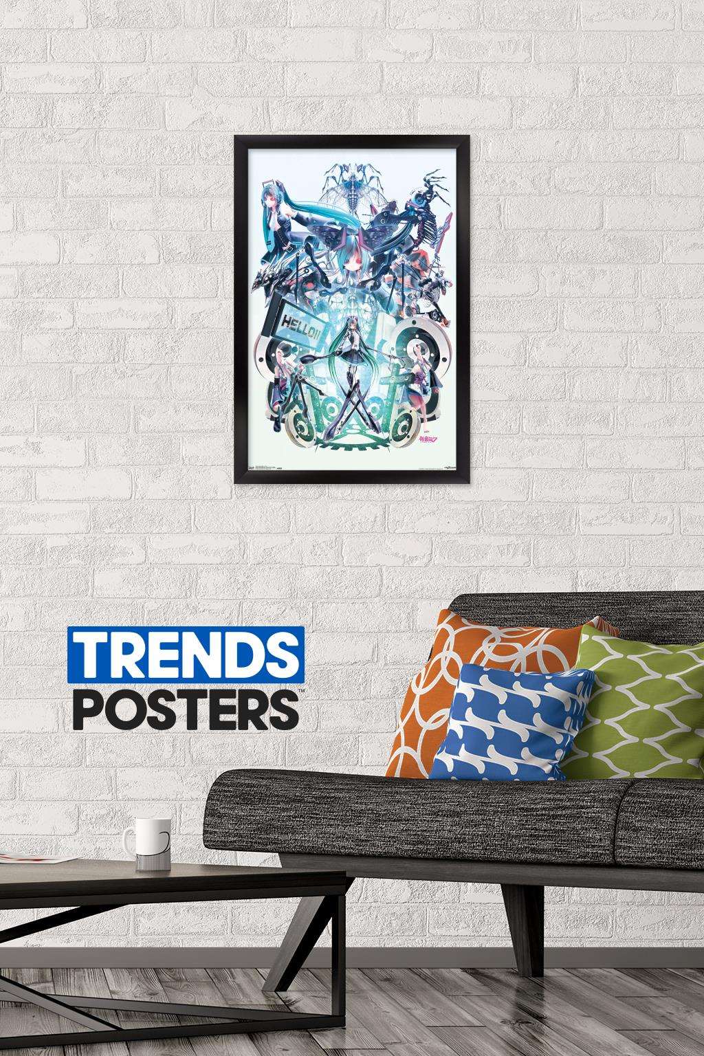 Hatsune Miku - Hello Wall Poster, 14.725" x 22.375", Framed
