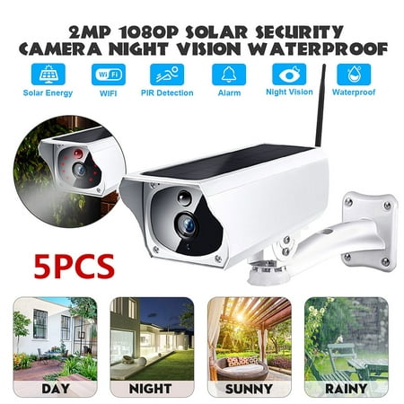 Wireless WiFi HD 1080P B ullet IP Camera Solar & Battery Power PIR Motion Detection IR-CUT Night Vision Android/iOS APP Remote Control Outdoor Waterproof Security (Best Solar System App)