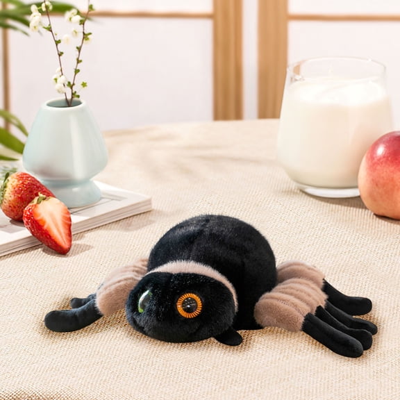 Hzrsly 8"x12" Big-Eyed Spider Plush Doll - Adorable and Unique Plush Toy for Kids and Adults - Perfect Gift for Spider Lovers and Collectors(Brown)