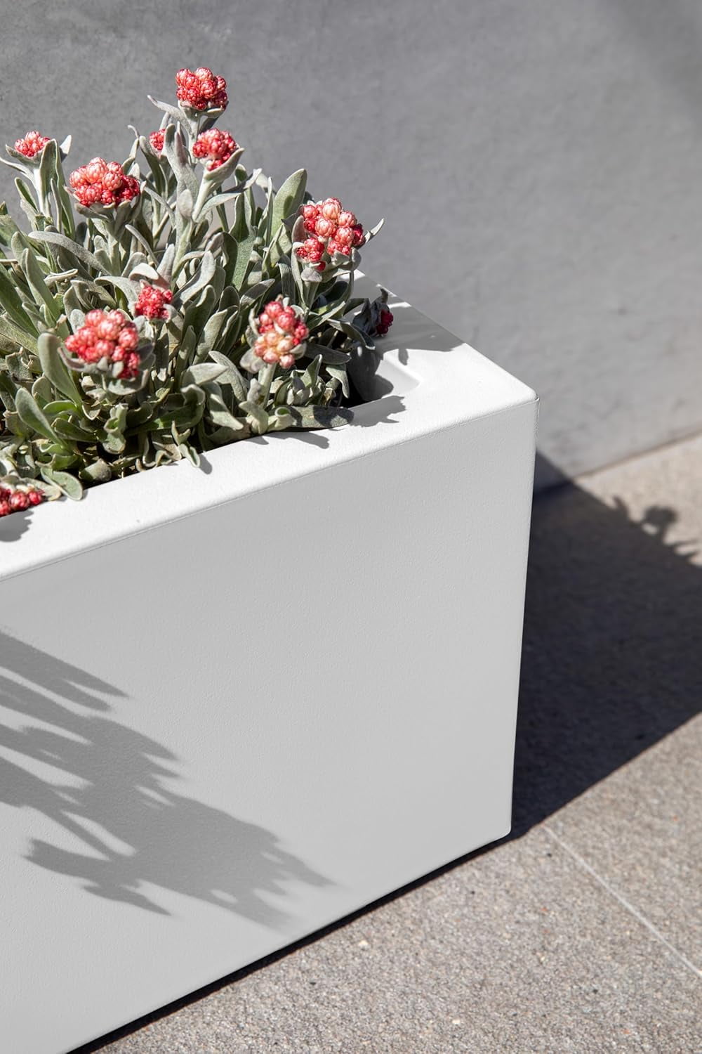 CHTER Block Series Window Box Planter - Rectangular Flower Pot for Indoor or Outdoor Window Sill/Balcony | All-Weather Use with Drainage Holes | Modern Décor for Succulents, Herbs, Small Plants