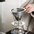 thumbnail image 5 of opvise Coffee Filter 304 Stainless Steel Double Layer Fine Mesh Paperless Reusable Pour Over Coffee Dripper Cone Strainer Funnel, 5 of 14