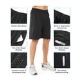 thumbnail image 4 of NORTHYARD Men's 9" Athletic Running Shorts Quick Dry Lightweight UPF 50+ Gym Workout Short with Zipper Pockets Black L, 4 of 8