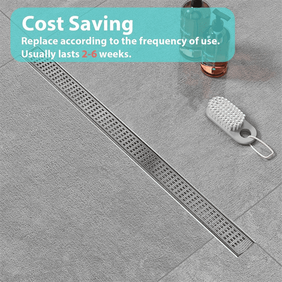 Disposable Hair Catcher Shower Drain Mesh Stickers, DIY Shower Drain Cover Hair Catcher for Linear Shower Drain