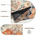 thumbnail image 6 of Orange Beige Boho Round Area Rug 3Ft Washable Small Circle Rugs for Kitchen Entryway, Vintage Ethnic Abstract Art Floral Non-Slip Carpet Floor Mats Indoor Outdoor Carpet Runner Aesthetic Home Decor, 6 of 8