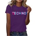 thumbnail image 2 of VBVC Women's TECHNO Short Sleeve Tee,Ladies Lightweight T-Shirt,Summer Casual Daily Top For Women,Purple,Size XXXL, 2 of 6