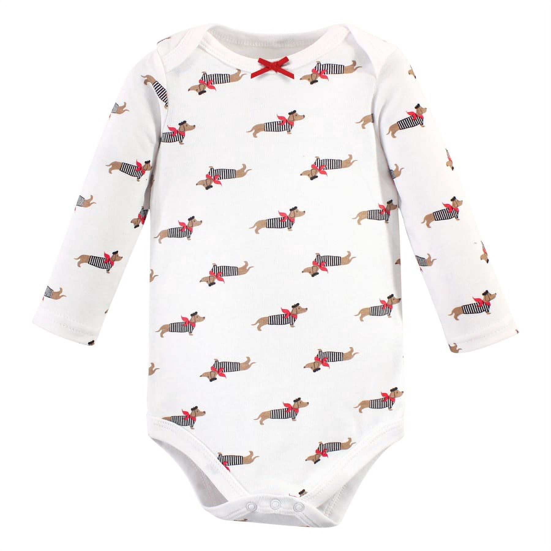 Hudson Baby Cotton Long-Sleeve Bodysuits, 3-Pack, Newborn- 24 Months