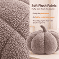 thumbnail image 3 of Halloween Plush Pumpkin Pillow, Gray Decorative Throw Cushion with Gray Stem, Fall Sofa Couch, Cozy Home Decor & Fall Gift, 3 of 7