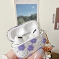 thumbnail image 4 of Compatible with AirPods Pro Clear Case,Cute Cartoon Flower Pattern Design with Floral Keychain, Soft TPU Protective Shockproof Case for AirPod Pro for Girls Women-Purple, 4 of 12