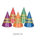 thumbnail image 5 of Beistle Club Pack of 144 Fun and Festive Assorted Color Balloon and Confetti Birthday Cone Hats 6.5", 5 of 6