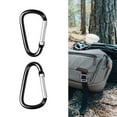thumbnail image 4 of Aluminum Alloy Portable Carabiner Hook Lock Black 10 Pcs for Camping Hiking, 4 of 7