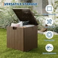thumbnail image 6 of QinaQin 28 Gallon Deck Box with Seat, Waterproof Lockable Rattan Style Outdoor Storage Bench for Patio, Garden or Porch, 6 of 8