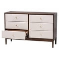 thumbnail image 2 of Baxton Studio Nikolai Beige Fabric and Wenge Brown Wood 6-Drawer Dresser, 2 of 6