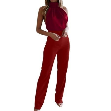 

Jumpsuits Bodysuit For Women Womens Temperament Solid Color Neck Znd Backless Slim Fit Jumpsuit Body Suits Women Clothing Underwear Pajamas Lingerie For Women