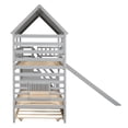 thumbnail image 6 of EUROCO Twin over Twin House Bunk Bed with Trundle and Staircase for Bedroom, Gray, 6 of 21