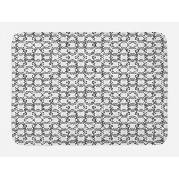 Geometric Circle Bath Mat Vinyl Records Inspired Concentric Rings With Curve Grids Artwork Print Non Slip Plush Mat Bathroom Kitchen Laundry Room Decor 29 5 X 17 5 Inches Black Gray Ambesonne Walmart Com