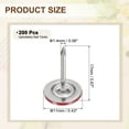 thumbnail image 2 of 200Pack Push Pins, 11mmx17mm Round Flat Head Decorative Thumb Tacks, Red, 2 of 7