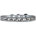 thumbnail image 2 of Silver Spike and Clear Jewel Croc Dog Collar Silver Size 14, 2 of 2