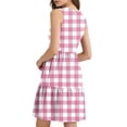thumbnail image 6 of ClodeEU Women's All Over Print V-Neck Sleeveless Maxi Dress ,Beach Casual Tank Dress with Button-Front Detail Pink,Womens Plus M, 6 of 6