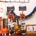 thumbnail image 3 of Decoración de pared de madera para Halloween, temporada rosa, decoraciones de Halloween, letrero colgante de fantasma para puerta delantera, decoración de corona con 3 letreros, lindo letrero de, 3 of 8