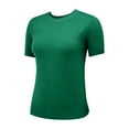 thumbnail image 5 of Womens Summer Tops Women's Round Neck Short Sleeved Loose T Shirt with A Knit Bottom Short Top Shirts for Women, 5 of 6