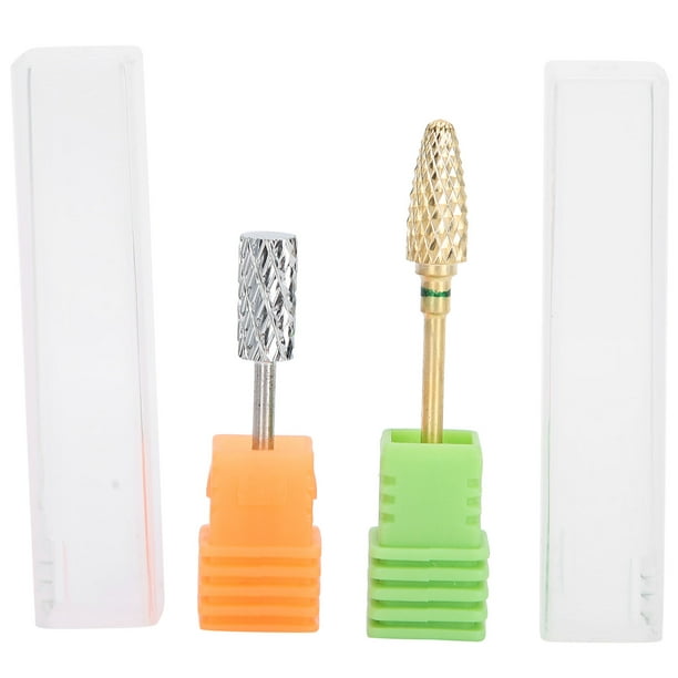 Cabezal para lijar uñas BuyWeek Juego de cabezales para pulir uñas 2 piezas de acero de tungsteno